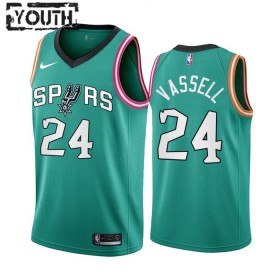 Dres San Antonio Spurs Devin Vassell 24 Nike 2022-23 City Edition Teal Swingman - Dječji